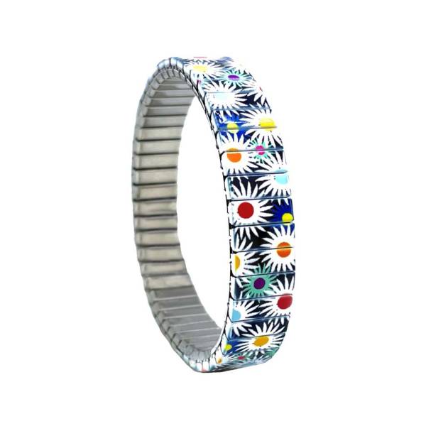 urband LONDON Edelstahlzugarmband FLOWERS GARDEN Bunte Blumen - 10 mm