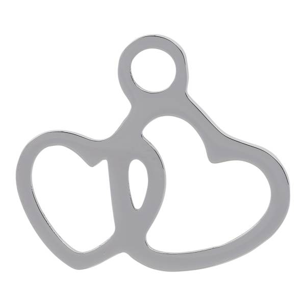 iXXXi Anhänger CHARM 2 HERZEN silber