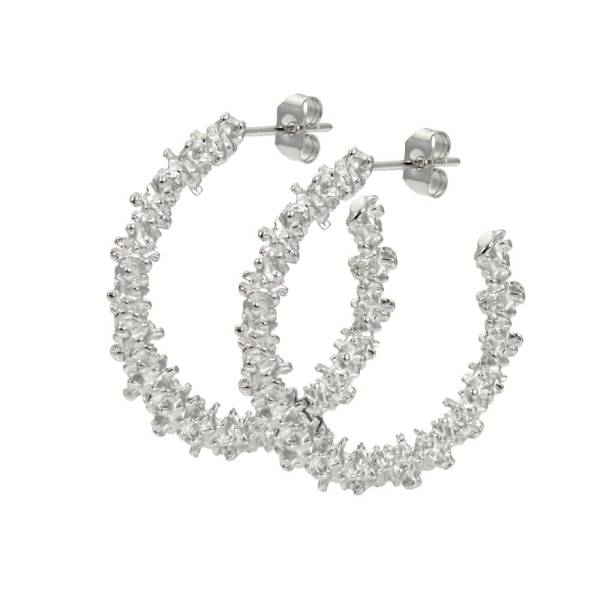 iXXXi Ohrstecker Creolen CRUMBLE silber
