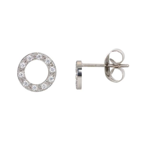 iXXXi Ohrstecker CIRCLE STONE silber - 10 mm