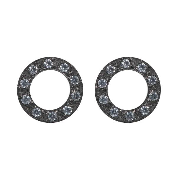iXXXi Ohrstecker CIRCLE STONE schwarz - 10 mm