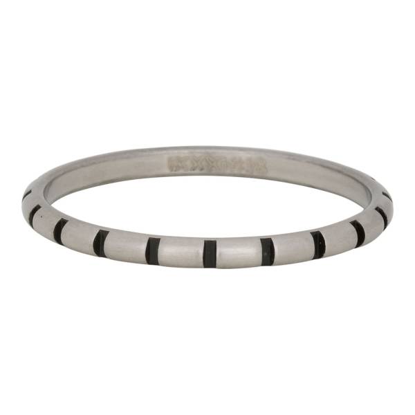 iXXXi Füllring STRIPES silber / schwarz - 2 mm