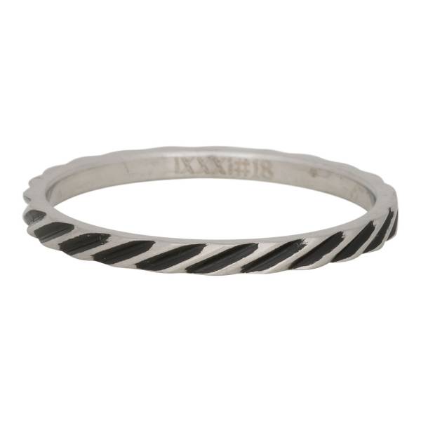 iXXXi Füllring SLANTING STRIPES silber / schwarz - 2 mm