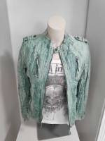 BLUE MONKEY Lederjacke türkisgrün Größe XL