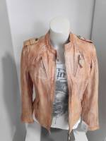 BLUE MONKEY Lederjacke apricot Größe L