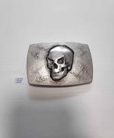 LUCA KAYZ Gürtelschließe Totenkopf vintage silber