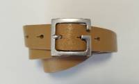 LUCA KAYZ Komplettgürtel CALVADOS caramel Schließe silber matt 3 cm