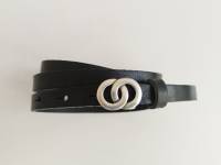 LUCA KAYZ Komplettgürtel ROMY nero Schließe silber 1,5 cm