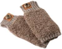 NOOSA-Amsterdam ORIGINAL PACHAMAMA ALPAKA BOUCLÉ FÄUSTLINGE taupe brown melange