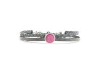 QOSS Armband FLEUR grau Stein petunia