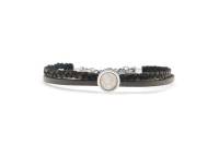 QOSS Armband FLEUR taupe Stein creme