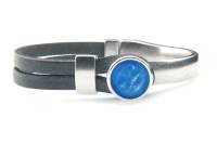 QOSS Armband GWEN vintage schwarz Stein blau