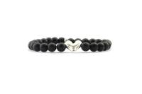 QOSS Armband YVONNE silber Obsidian black