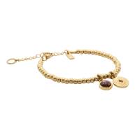 QOSS Armband ZOEY gold burgundy mit Disc