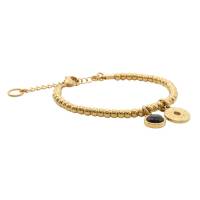 QOSS Armband ZOEY gold schwarz mit Disc