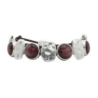 QOSS Armband DOREEN silber burgundy