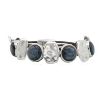 QOSS Armband DOREEN silber jeansblau