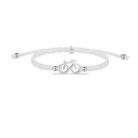 SAILBRACE Armband SILVER BIKE WHITE BRAIDED