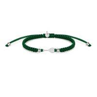 SAILBRACE Armband SILVER TENNIS DARK GREEN BRAIDED