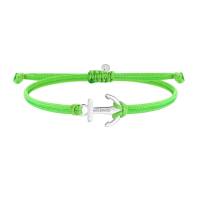 SAILBRACE Armband neongrün ANKER silber