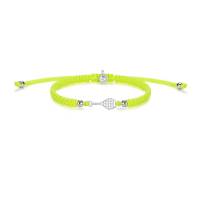 SAILBRACE Armband SILVER TENNIS NEON YELLOW BRAIDED