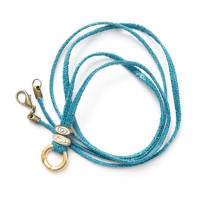 SchauTime LEDERKETTE Formentera LizardTürkis GoldShiny 88 cm