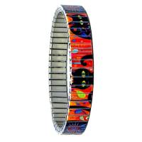 urband LONDON Edelstahlzugarmband ART Orange Schwarz - 10 mm