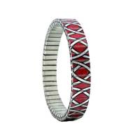 urband LONDON Edelstahlzugarmband CELTIC Rot Silber Metallic - 10 mm