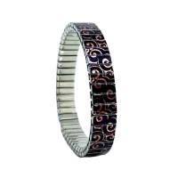urband LONDON Edelstahlzugarmband CIRCLES INTERWIND Schwarz Kupfer Metallic- 10 mm