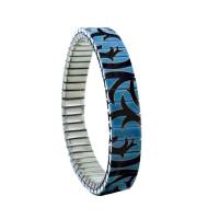 urband LONDON Edelstahlzugarmband HIPPIE Bleu Schwarz - 10 mm