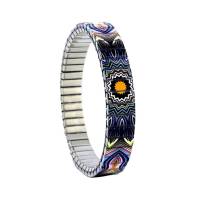 urband LONDON Edelstahlzugarmband MANDALA IRISH Schwarz Bunt - 10 mm