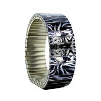 urband LONDON Edelstahlzugarmband TATTOO WILDLAND WOLVES Schwarz Cobalt Silber Metallic - 18 mm