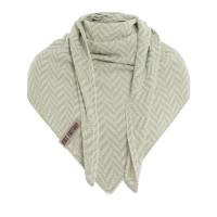 KNIT FACTORY Dreiecksschal VERA ecru sage green