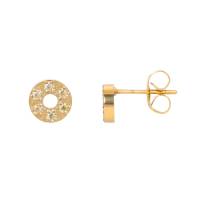 iXXXi Ohrstecker CIRCLE STONE klein gold - 6 mm