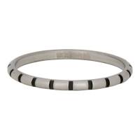 iXXXi Füllring STRIPES silber / schwarz - 2 mm