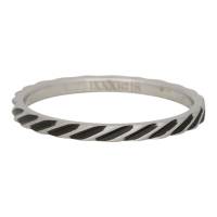 iXXXi Füllring SLANTING STRIPES silber / schwarz - 2 mm
