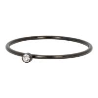 iXXXi Füllring ZIRKONIA 1 KRISTALL WEIß schwarz - 1 mm