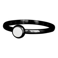 iXXXi Füllring 1 Stein Ø 6 mm helles Weiß schwarz - 2 mm
