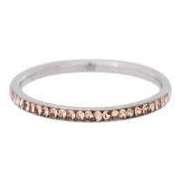 iXXXi Füllring ZIRKONIA KRISTALL silber mit Gold Quartz - 2 mm