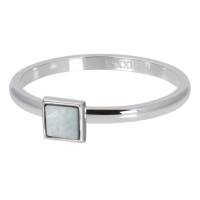 iXXXi Füllring SQUARE STONE WHITE SHELL silber - 2 mm
