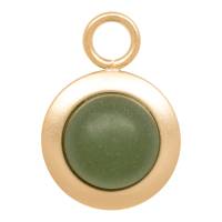 iXXXi Anhänger STEIN OLIV MATT gold Ø 1,4 cm