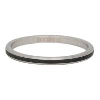 iXXXi Füllring LINE BLACK silber - 2 mm